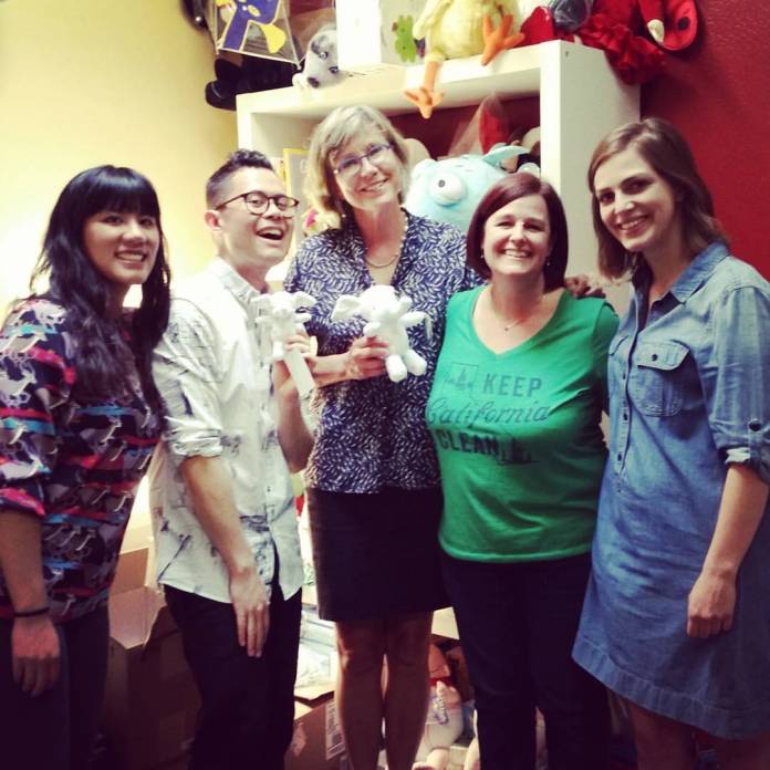 While we were in Oakland, we stopped by to visit out friends at Merrymakers. They make the Little Elliot plush doll!